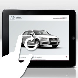 Audi A3 Limousine auf dem iPad
